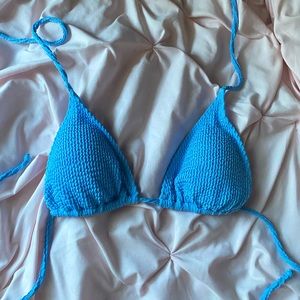 blue bikini top